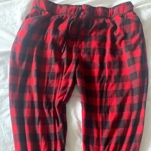 Gingham Print Drawstring waist  Pajama Pants